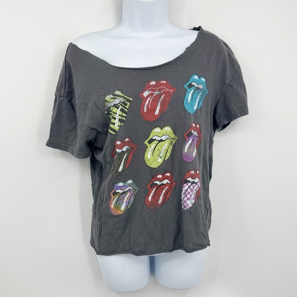 Vintage Y2K The Rolling Stones Off The Shoulder Band Tee Size Medium Streetwear - Picture 1 of 7